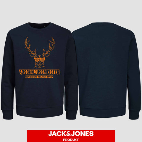 1013 "Abschlussmeister Brille" Abschluss Sweatshirt by Jack&Jones einseitig bedruckt