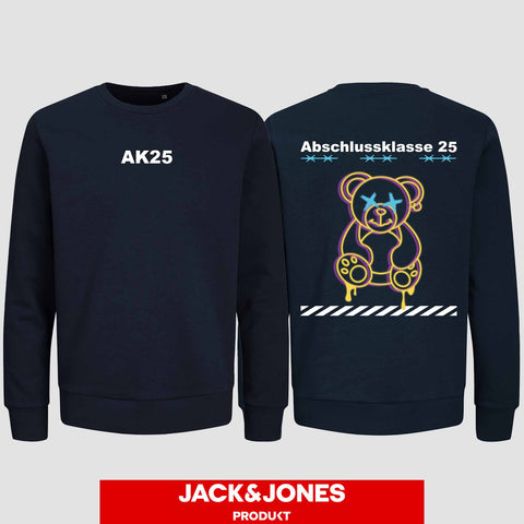 1016 "Teddy X" Abschluss Sweatshirt by Jack&Jones beidseitig bedruckt