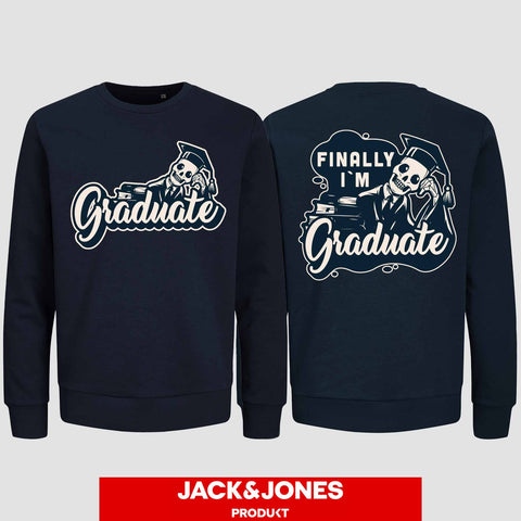 1059 "Finally" Abschluss Sweatshirt by Jack&Jones beidseitig bedruckt