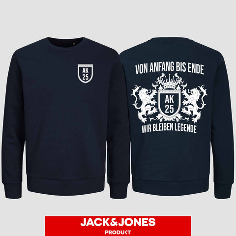 1023 "Anfang bis Ende" Abschluss Sweatshirt by Jack&Jones beidseitig bedruckt