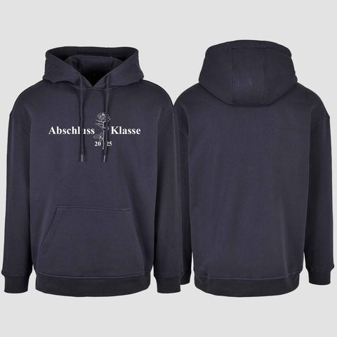 1019 "Rose" Abschluss Oversize Hoodie einseitig bedruckt