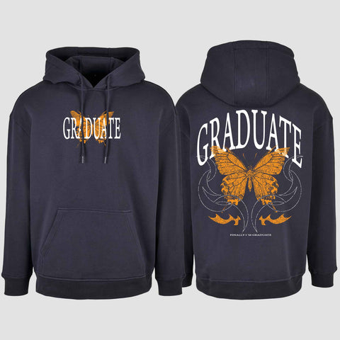 1052 "Graduate" Abi / Abschluss Oversize Hoodie beidseitig bedruckt