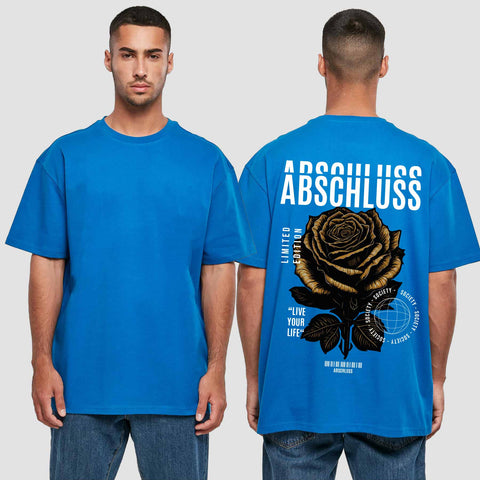 1041 "Streetwear Rose" Abschluss Oversize T-Shirt einseitig bedruckt