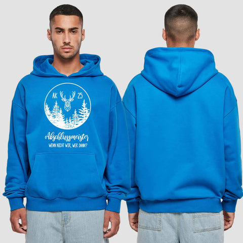 1018 "Abschlussmeister Polygon kreis" Abschluss Premium Oversize Hoodie einseitig bedruckt