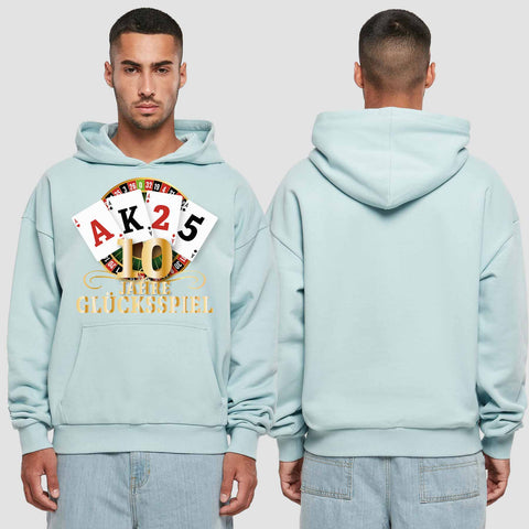 1009 "Glücksspiel" Abschluss Premium Oversize Hoodie einseitig bedruckt