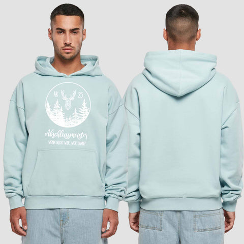 1018 "Abschlussmeister Polygon kreis" Abschluss Premium Oversize Hoodie einseitig bedruckt