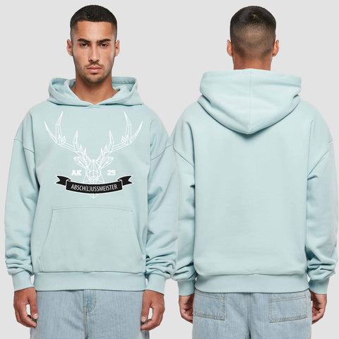 1015 "Abschlussmeister Polygon" Abschluss Premium Oversize Hoodie einseitig bedruckt