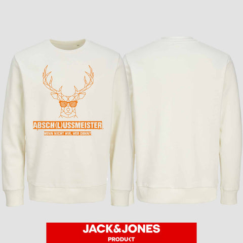 1013 "Abschlussmeister Brille" Abschluss Sweatshirt by Jack&Jones einseitig bedruckt