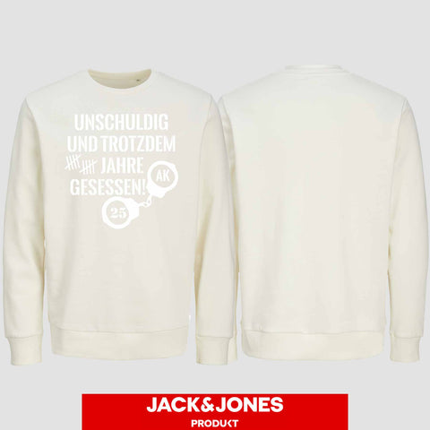 1008 "Unschuldig gesessen" Abschluss Sweatshirt by Jack&Jones einseitig bedruckt