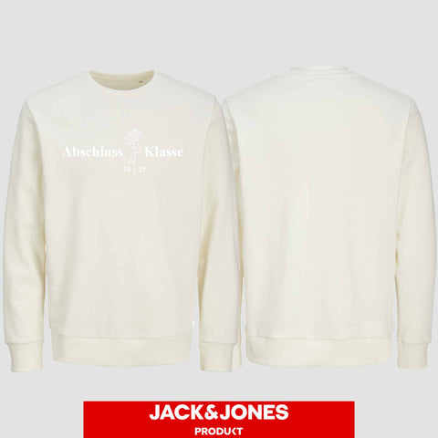 1019 "Abschluss Rose" Abschluss Sweatshirt by Jack&Jones einseitig bedruckt