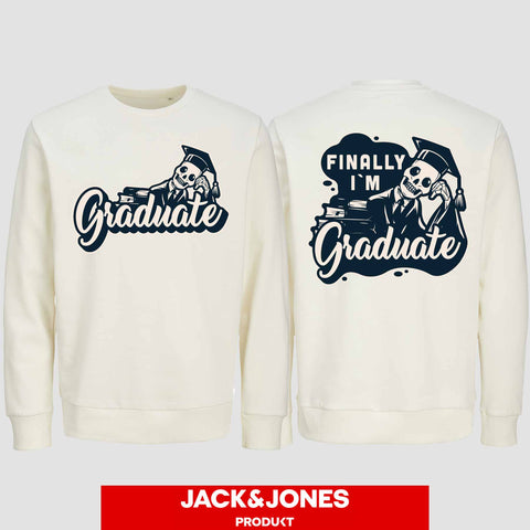 1059 "Finally" Abschluss Sweatshirt by Jack&Jones beidseitig bedruckt