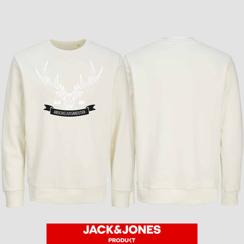 1015 "Abschlussmeister Polygon" Abschluss Sweatshirt by Jack&Jones einseitig bedruckt