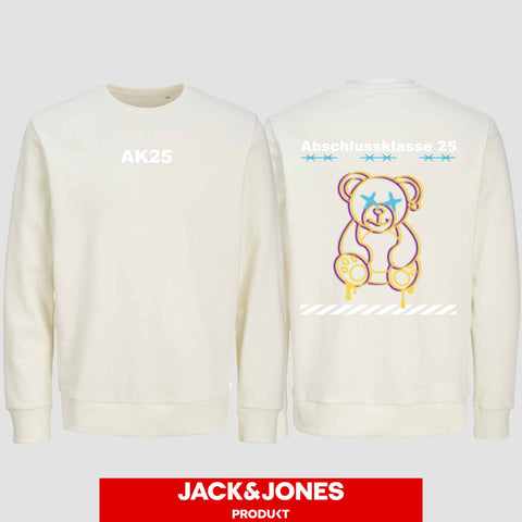 1016 "Teddy X" Abschluss Sweatshirt by Jack&Jones beidseitig bedruckt