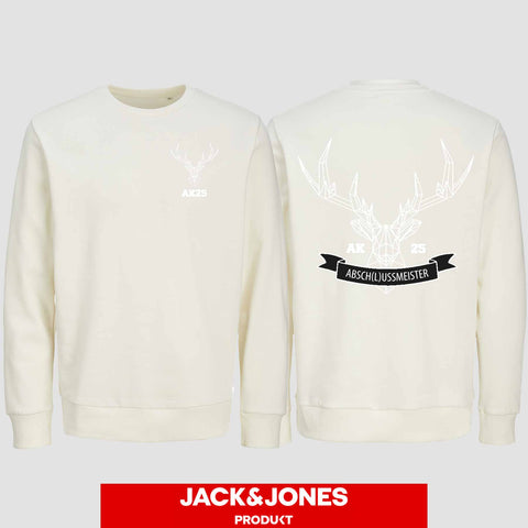 1017 "Abschlussmeister Polygon" Abschluss Sweatshirt by Jack&Jones beidseitig bedruckt