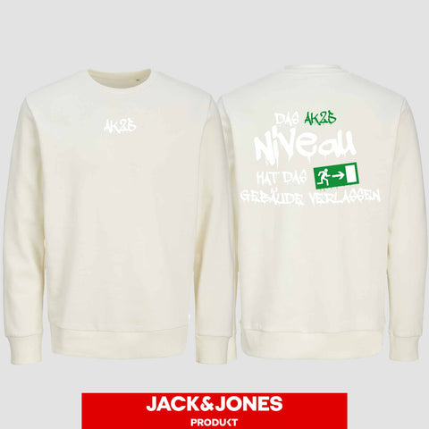 1035 "Niveau" Abschluss Sweatshirt by Jack&Jones beidseitig bedruckt