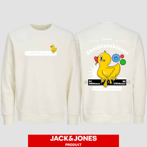 1053 "Ente gut, alles gut" Abschluss Sweatshirt by Jack&Jones beidseitig bedruckt