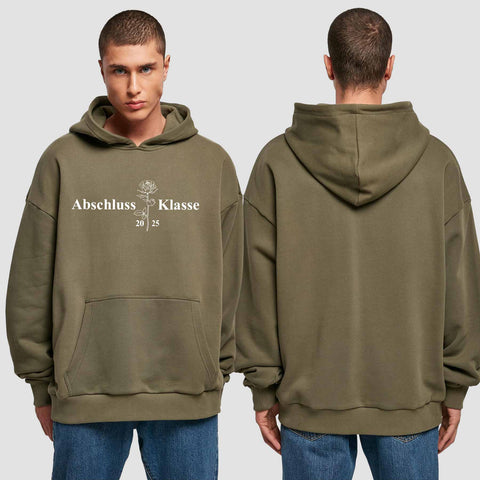 1019 "Abschluss Rose" Abschluss Premium Oversize Hoodie einseitig bedruckt