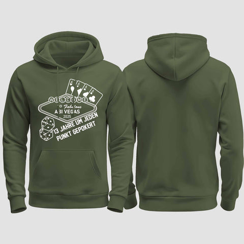 1012 "Abi Vegas" Abi regular College Hoodie einseitig bedruckt