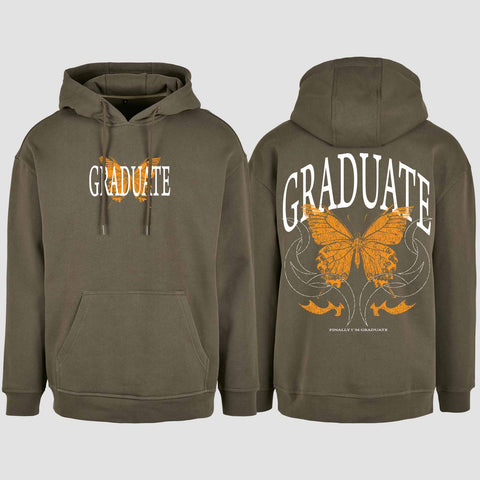 1052 "Graduate" Abi / Abschluss Oversize Hoodie beidseitig bedruckt