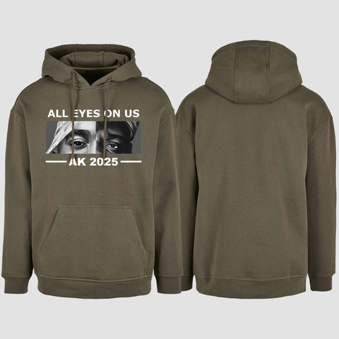 1022 "All Eyes on us" Abschluss Oversize Hoodie einseitig bedruckt