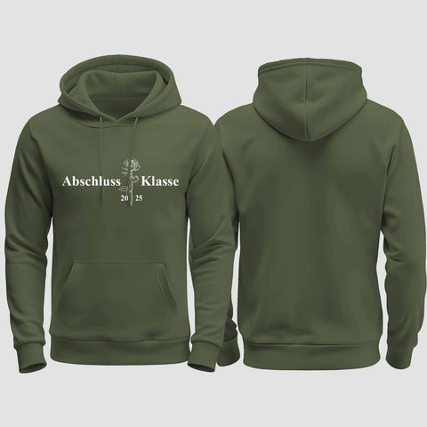 1019 "Abschluss rose" Abschluss regular College Hoodie einseitig bedruckt