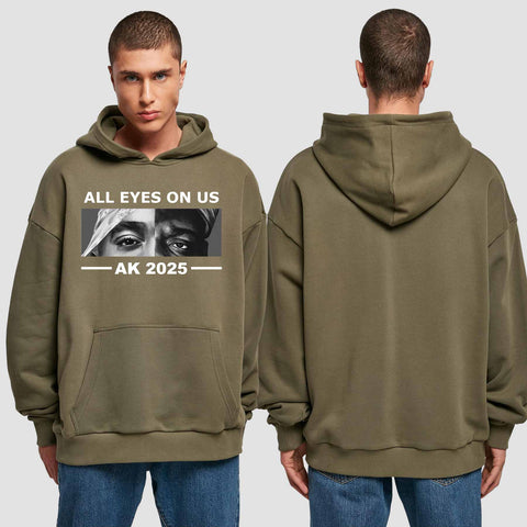 1022 "all Eyes" Abschluss Premium Oversize Hoodie einseitig bedruckt