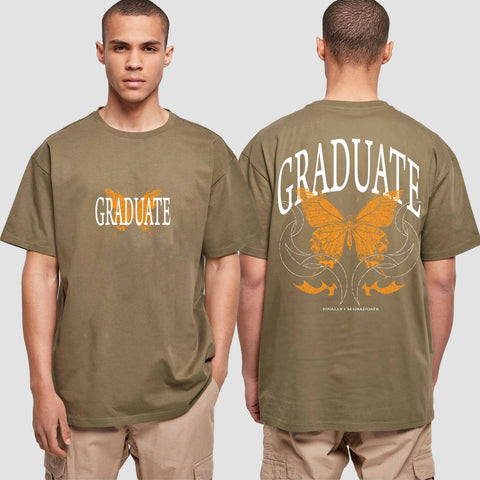 1052 "Graduate" Abi / Abschluss Oversize T-Shirt beidseitig bedruckt