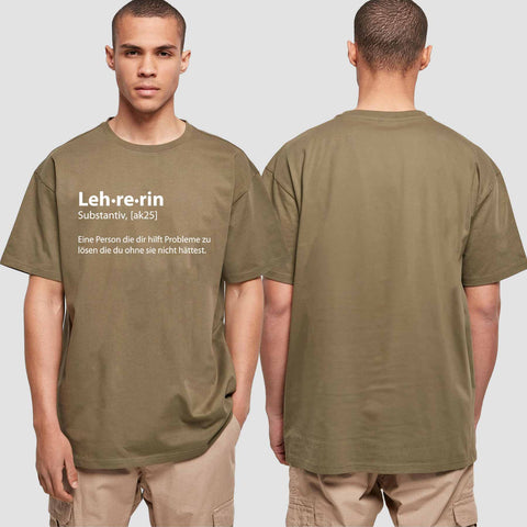 1050 "Definition Lehrerin" Abschluss Oversize T-Shirt einseitig bedruckt