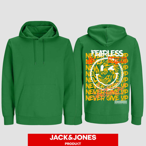 1020 "NEVER GIVE UP" Abschluss Hoodie by Jack&Jones einseitig bedruckt