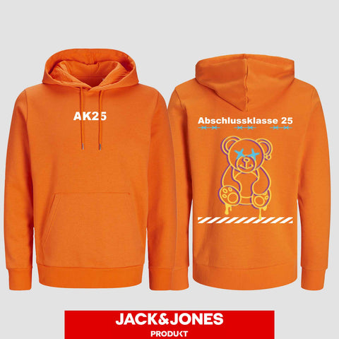 1016 "Teddy X" Abschluss Hoodie by Jack&Jones beidseitig bedruckt