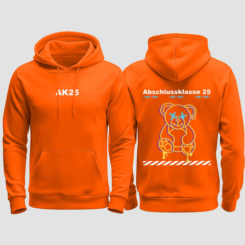 1016 "Teddy X" Abschluss regular College Hoodie beidseitig bedruckt