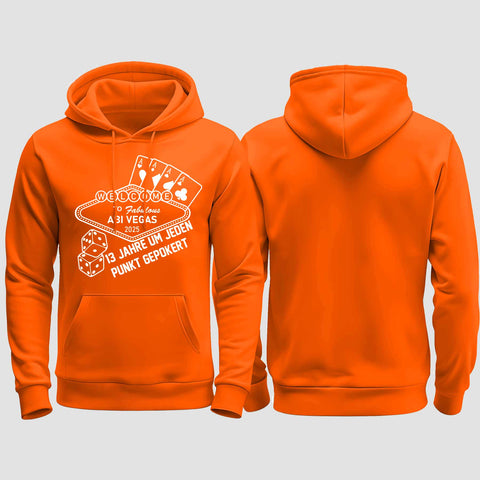 1012 "Abi Vegas" Abi regular College Hoodie einseitig bedruckt