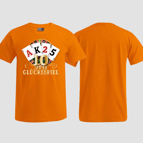 1009 "10 Jahre Glücksspiel" Abschluss T-Shirt einseitig bedruckt