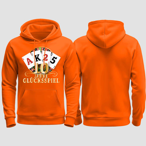 1009 "Glücksspiel" Abschluss regular College Hoodie einseitig bedruckt