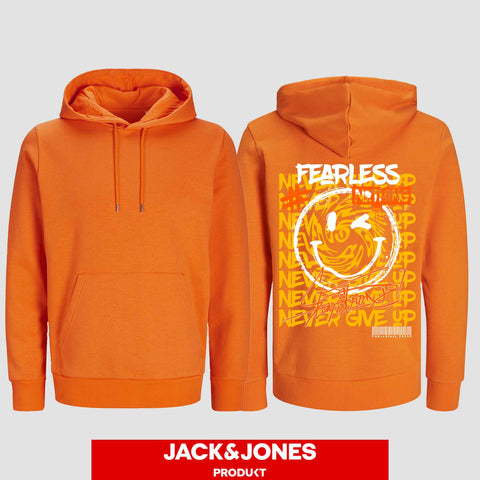 1020 "NEVER GIVE UP" Abschluss Hoodie by Jack&Jones einseitig bedruckt