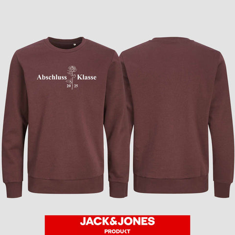 1019 "Abschluss Rose" Abschluss Sweatshirt by Jack&Jones einseitig bedruckt