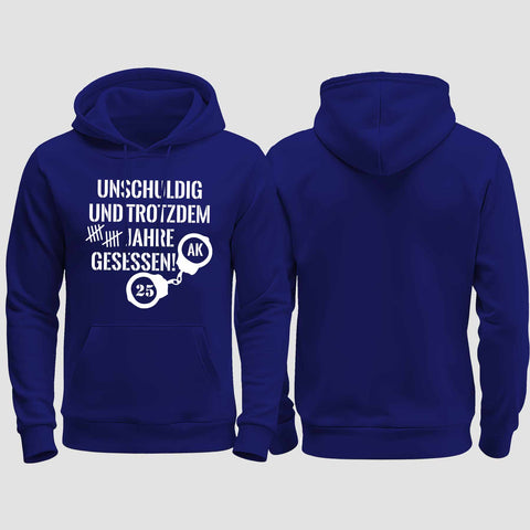 1008 "Unschuldig gesessen" Abschluss regular College Hoodie einseitig bedruckt