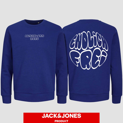 1036 "Endlich frei" Abschluss Sweatshirt by Jack&Jones beidseitig bedruckt