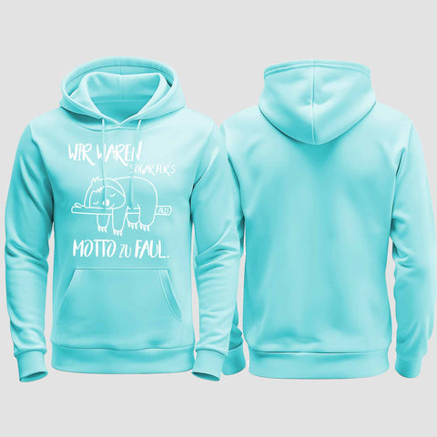 1010 "zu Faul" Abschluss regular College Hoodie einseitig bedruckt