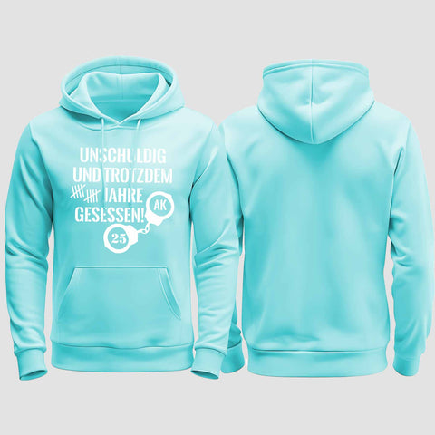 1008 "Unschuldig gesessen" Abschluss regular College Hoodie einseitig bedruckt