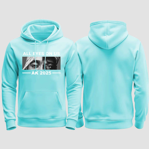 1022 "All Eyes on Us" Abschluss regular College Hoodie einseitig bedruckt