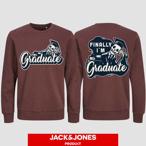 1059 "Finally" Abschluss Sweatshirt by Jack&Jones beidseitig bedruckt