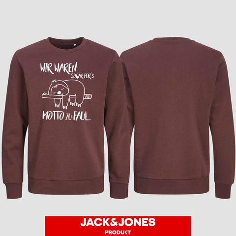 1010 "Zu Faul" Abschluss Sweatshirt by Jack&Jones einseitig bedruckt