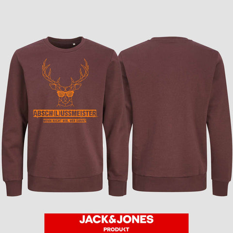 1013 "Abschlussmeister Brille" Abschluss Sweatshirt by Jack&Jones einseitig bedruckt