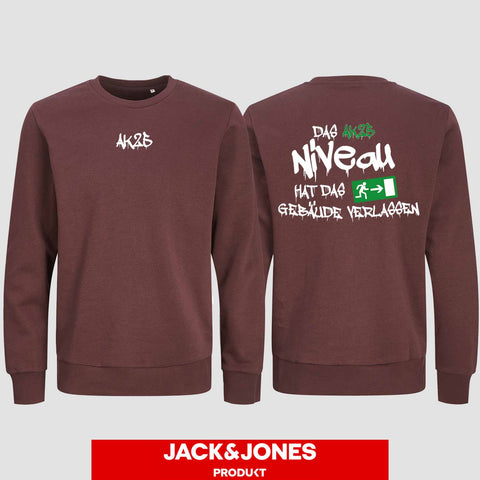 1035 "Niveau" Abschluss Sweatshirt by Jack&Jones beidseitig bedruckt