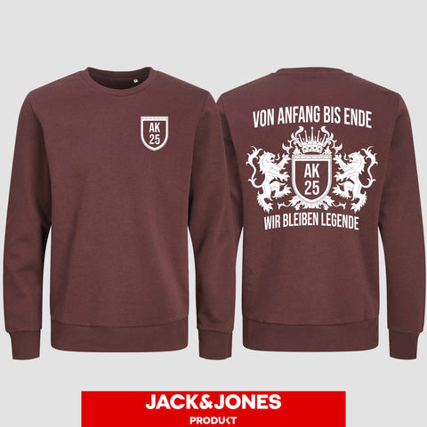 1023 "Anfang bis Ende" Abschluss Sweatshirt by Jack&Jones beidseitig bedruckt