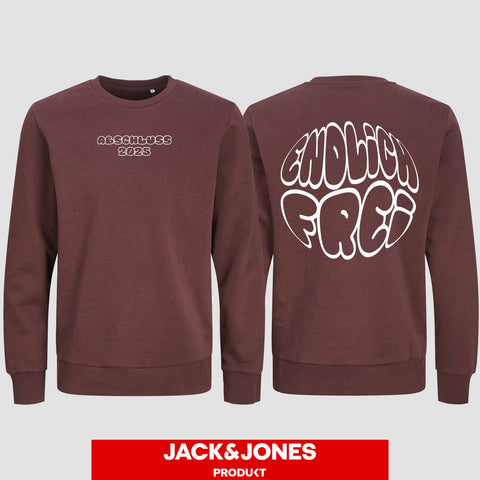 1036 "Endlich frei" Abschluss Sweatshirt by Jack&Jones beidseitig bedruckt