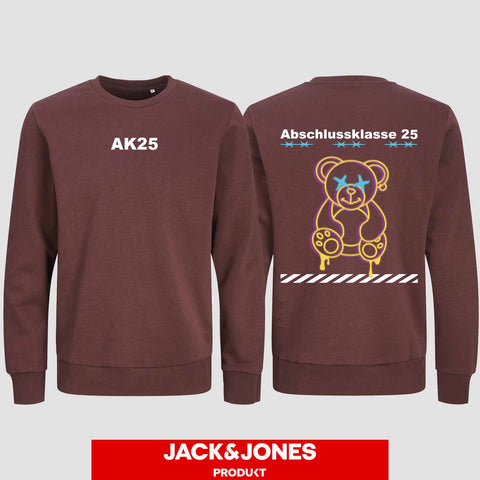 1016 "Teddy X" Abschluss Sweatshirt by Jack&Jones beidseitig bedruckt