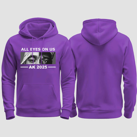 1022 "All Eyes on Us" Abschluss regular College Hoodie einseitig bedruckt