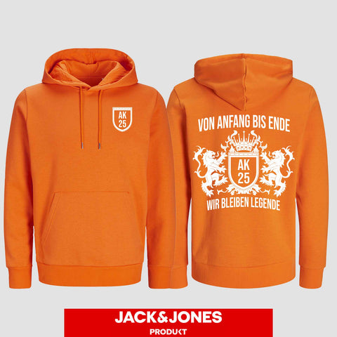 1023 "Von Anfang bis Ende" Abschluss Hoodie by Jack&Jones beidseitig bedruckt